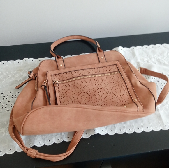 Rosetti Tan with a design also has a long strap pocketbook. - Picture 1 of 9